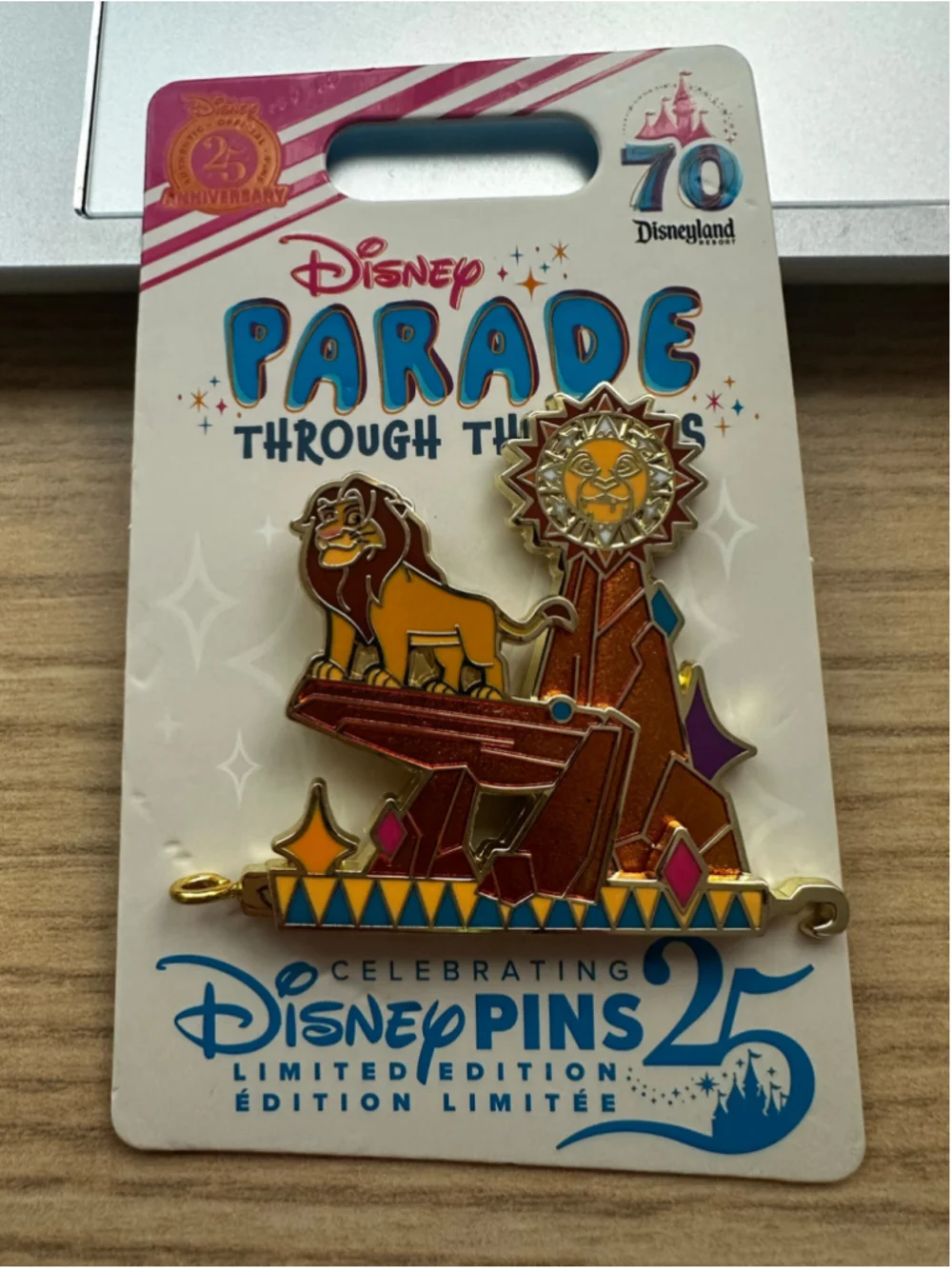 2025 Disneyland 70th Parade Through The Years Simba Lion King LE 2000 Pin